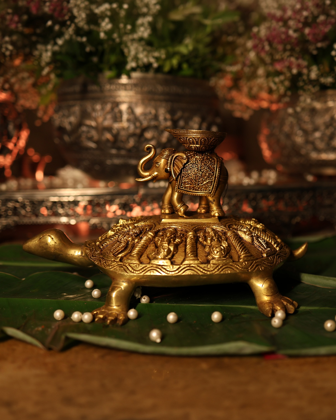 Brass Kachyap With Elephant