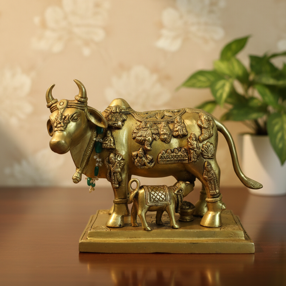 Brass kamdhenu cow
