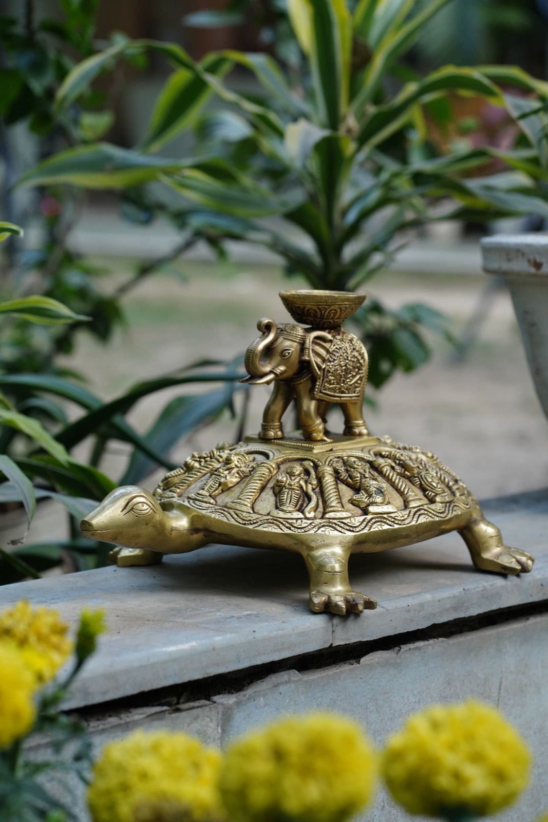 BRASS KACHYAP WITH ELEPHANT