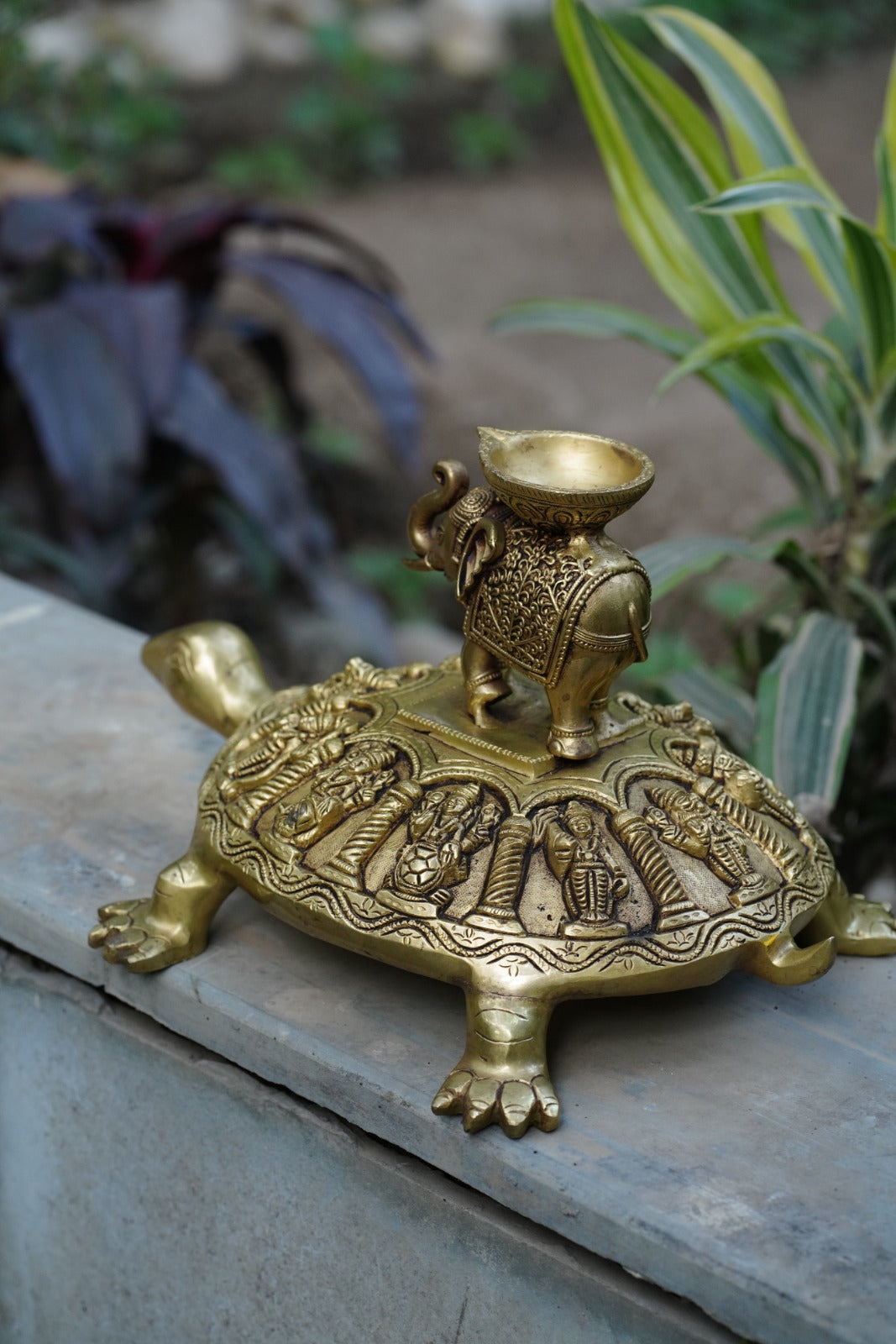 BRASS KACHYAP WITH ELEPHANT